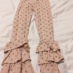 Matilda Jane Pink and Gold Polka Dot Ruffled Pants